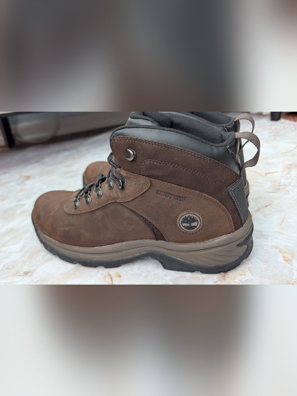 Timberland Men's Brown Leather Hiking Boots Waterproof Sz 12w